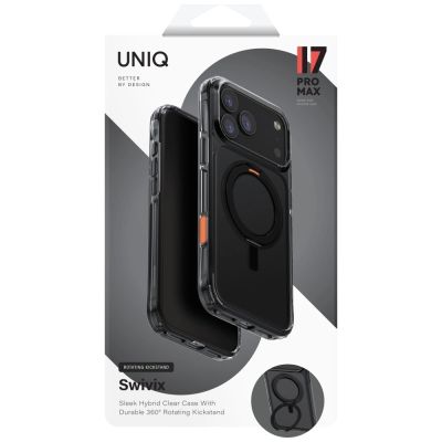 6. Uniq Swivix Rotating Kickstand 360 Case for iPhone 17 Pro Max - Black