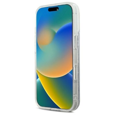 5. Karl Lagerfeld Liquid Glitter Karl & Choupette Head Magsafe iPhone 16 Pro Case - Clear