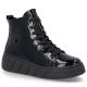 Women's patent leather platform ankle boots, black, Rieker W2661-01