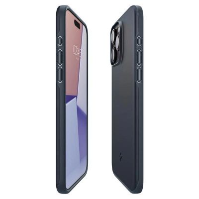 15. Spigen Thin Fit iPhone 15 Pro Max Case - Black Metal