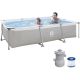 2. RECTANGULAR FRAME POOL WITH SUPER STRONG FILTER PUMP 300x207x66CM 17771EU