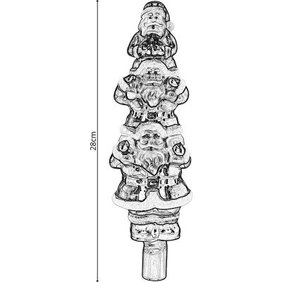 7. Glass Christmas Tree Topper “Santa Clauses” 28.5 cm