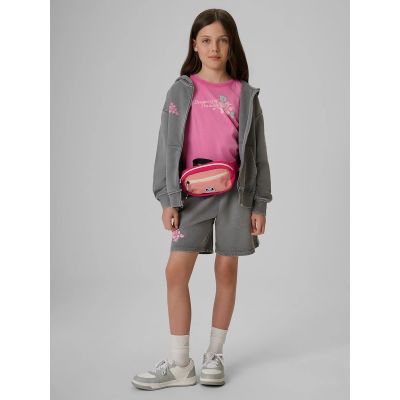 3. Girls' sleeveless T-shirt with print 4F 4FJRSS26TSLEF328-54S