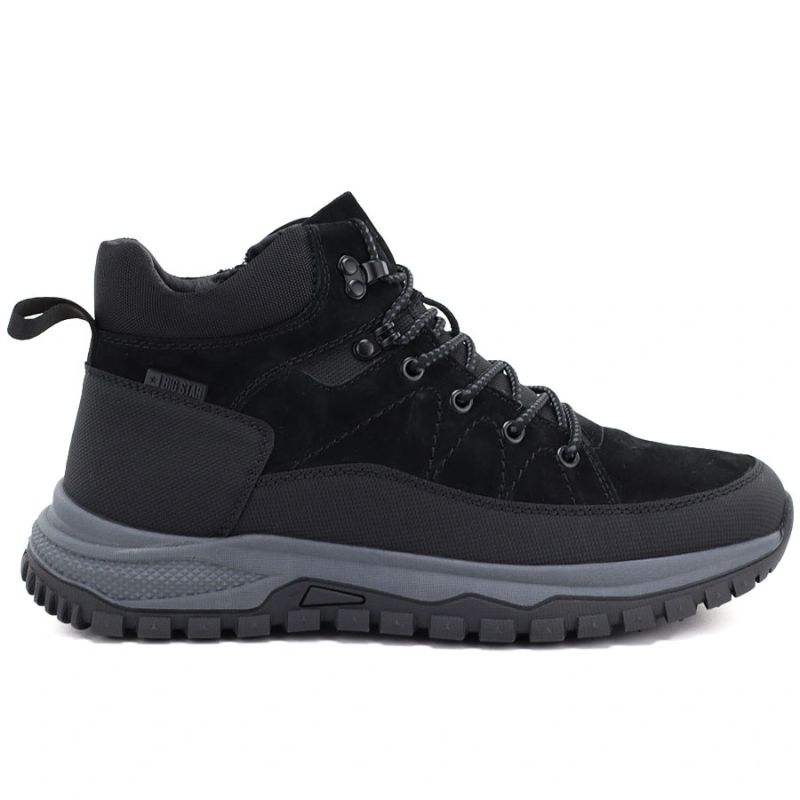 7. Men's leather insulated boots, black, Big Star UU174246