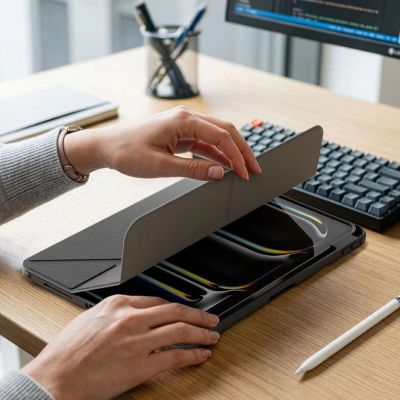 8. AmazingThing Titan Pro Case for iPad Pro 11" M5 with 720° Rotation Stand and Pencil Holder - Black