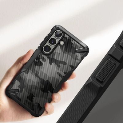 6. Ringke Fusion X Case for Samsung Galaxy S25+ - Black Camo