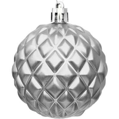50. DECORATIVE PLASTIC BALL 6CM SET 35 PCS SILVER
