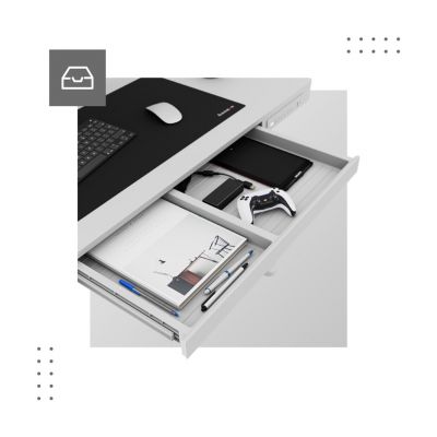 6. MA-Leader 8.2 White Electric Desk