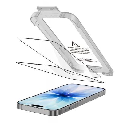 2. Tech-Protect Quick Set+ 2-pack tempered glass for iPhone 17 - black