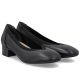 2. Women's leather pumps with low heels, black, Rieker 43452-00