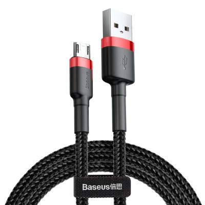 5. Baseus Cafule Cable durable nylon cable USB / micro USB 2A 3M black-red (CAMKLF-H91)