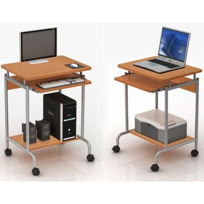 4. TECHLY SMALL COMPUTER DESK 600X450 ON WHEELS