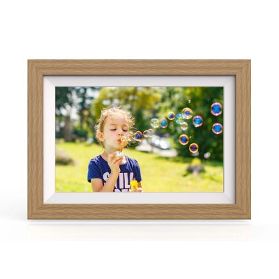 2. Wozinsky WRC-32 10.1" Digital Photo Frame with Frameo 32GB App - Light Brown