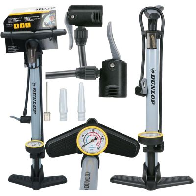 DUNLOP WORKSHOP/BICYCLE PUMP 230Psi (16Bar) WITH MANOMETER GRAY