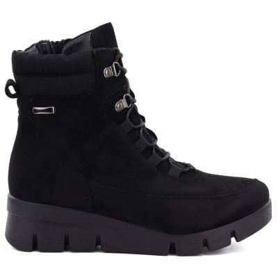 2. Women's black suede wedge ankle boots M.Daszyński MR23109A-3