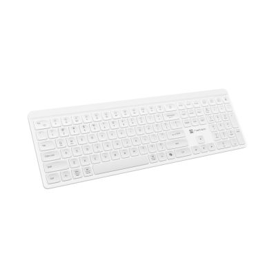 4. NATEC TANG US wireless keyboard, BT + 2.4 GHz, quiet, slim, white