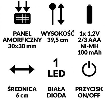 4. SOLAR LIGHT 6 X 39.5 CM STAINLESS STEEL