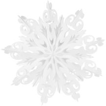 PAPER DECORATION SNOWFLAKE DIA. 64 CM WHITE