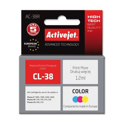Activejet AC-38R Ink (Canon CL-38 replacement; Premium; 12 ml; color)