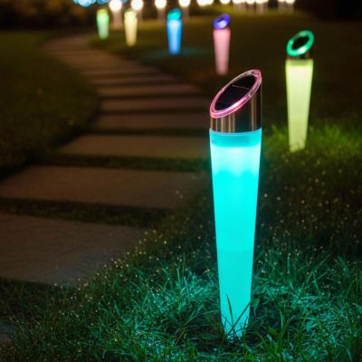 12. SOLAR LAMP PATHWAY 4LED 2 COLORS 32.5CM