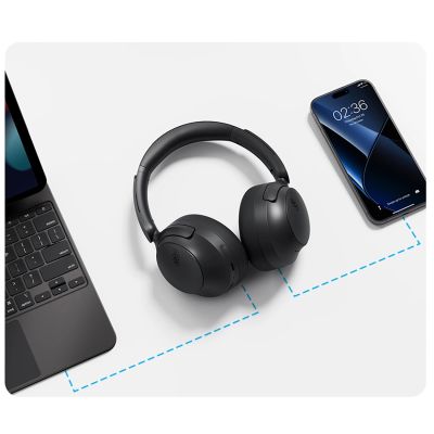 11. QCY H3S Wireless On-Ear Headphones with LDAC and ANC Noise Cancellation - Black