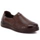 Women's comfortable leather slip-on shoes, brown, Vinceza 107241