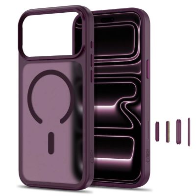 2. Tech-Protect Magmat Magsafe CC Case for iPhone 18 Pro Max / 17 Pro Max - Burgundy Matte