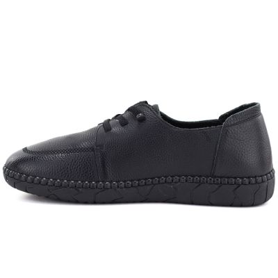 3. Jezzi JH01-1 comfortable black women's leather shoes