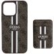 3. Guess 4G Stripes case with Magsafe wallet for iPhone 16 Pro Max brown