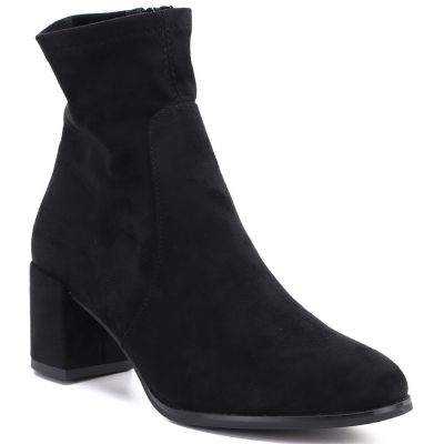 Black Sergio Leone BT-55 women's ankle boots with a block heel