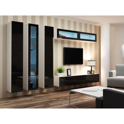9. TV cabinet VIGO '180' 30/180/40 white/black gloss