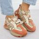4. Women's beige and orange leather sneakers Goe RR2N4064