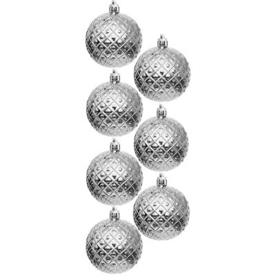 47. DECORATIVE PLASTIC BALL 6CM SET 35 PCS SILVER