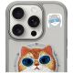 2. Nimmy Glasses Cool Cat MagSafe Case for iPhone 16 Pro - Gray