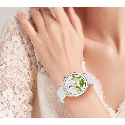 15. Rubicon RNCF02-2 Women's Smartwatch Gold + Pink Strap