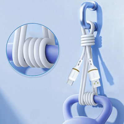 3. Dudao L25T USB-A - USB-C Silicone Cable 5A 1m - White