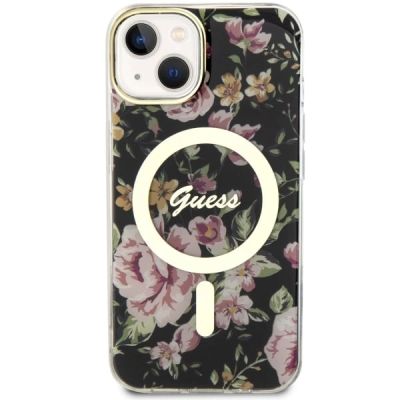 3. Guess GUHMP14MHCFWSK iPhone 14 Plus 6.7" black/black hardcase Flower MagSafe