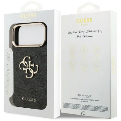 8. Guess 4G Big 4G Classic Logo Case for iPhone 17 Pro Max / 18 Pro Max - Black and Gold