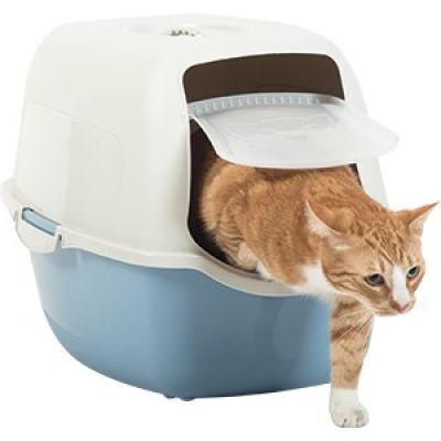 2. ROTHO Bailey White and Blue - Cat Litter Box