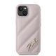 3. Karl Lagerfeld Diagonal Quilted Script case for iPhone 14 / 15 / 13 - pink