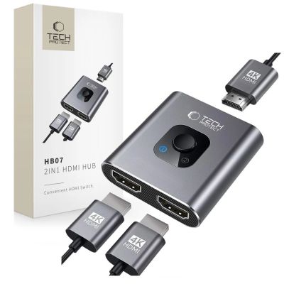 Tech-Protect HB07 HUB Adapter 2in1 HDMI 4K 60HZ - gray
