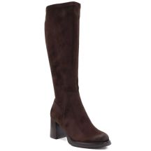 Women’s brown suede heeled boots Potocki SZ12849