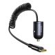 2. Baseus Tiny Star 30W Car Charger with Built-in Spiral USB-C Cable - Black