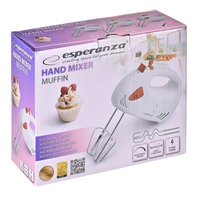 5. Esperanza Muffin Hand Mixer EKM007R (150W; red)