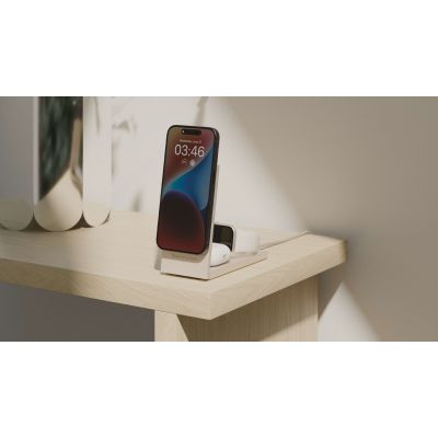 3. 15W Qi2 wireless charger for three devices compatible with MagSafe (sandstone)