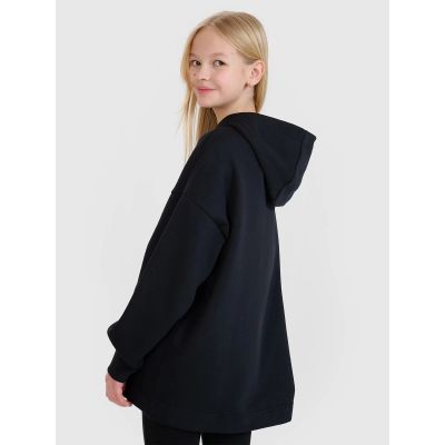 3. Girls' sweatshirt with a hood, open, 4F 4FJRSS25TSWSF2235-20S