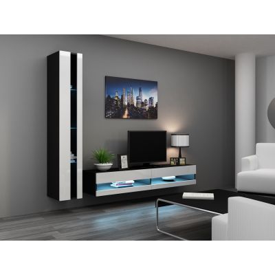 3. TV cabinet VIGO NEW '140' 30/140/40 black/white flat