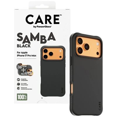4. CARE by PanzerGlass Fashionable Samba MagSafe Case for iPhone 17 Pro Max - Black