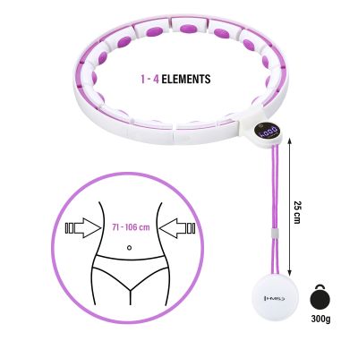 14. HHM17 HULA HOP WHITE/VIOLET WITH MAGNETS AND WEIGHT + HMS COUNTER