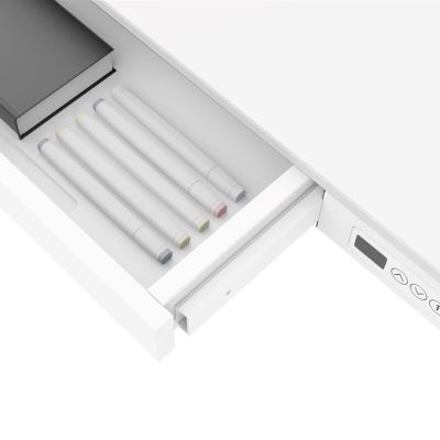 26. Activejet ET119W-C electric height-adjustable desk in white. Tabletop dimensions: 140 x 70 cm.